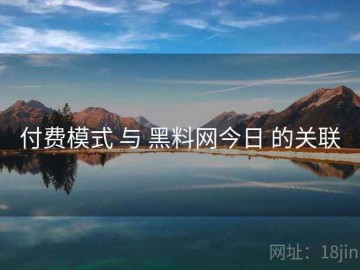 付费模式 与 黑料网今日 的关联