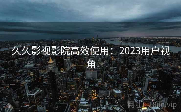 久久影视影院高效使用：2023用户视角