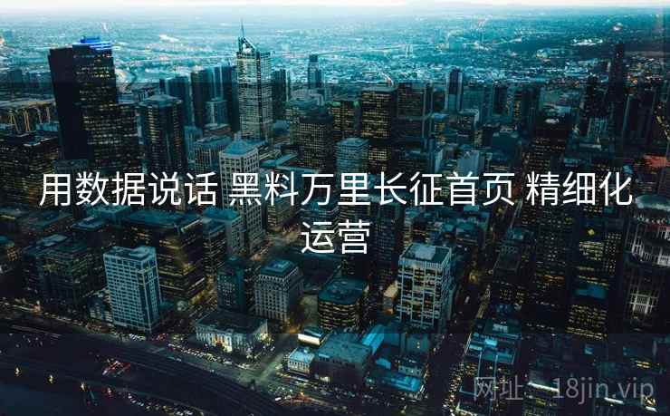 用数据说话 黑料万里长征首页 精细化运营