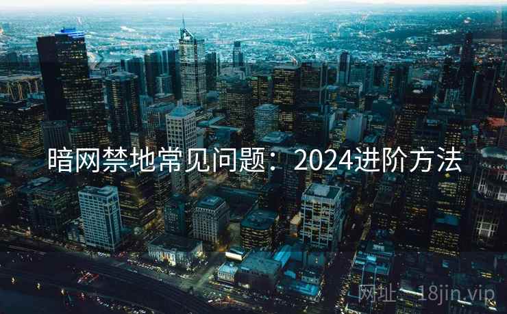 暗网禁地常见问题：2024进阶方法