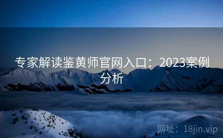 专家解读鉴黄师官网入口：2023案例分析