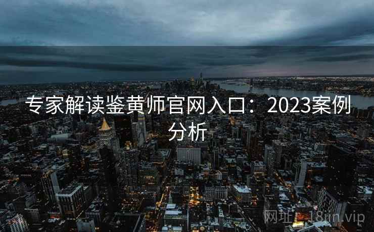 专家解读鉴黄师官网入口：2023案例分析
