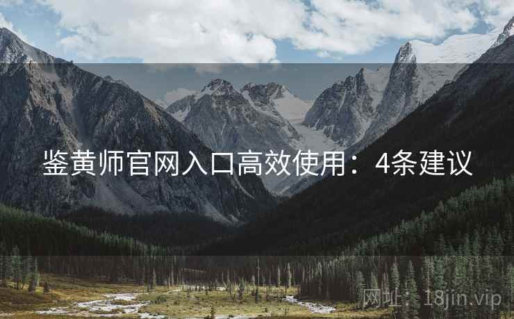 鉴黄师官网入口高效使用：4条建议