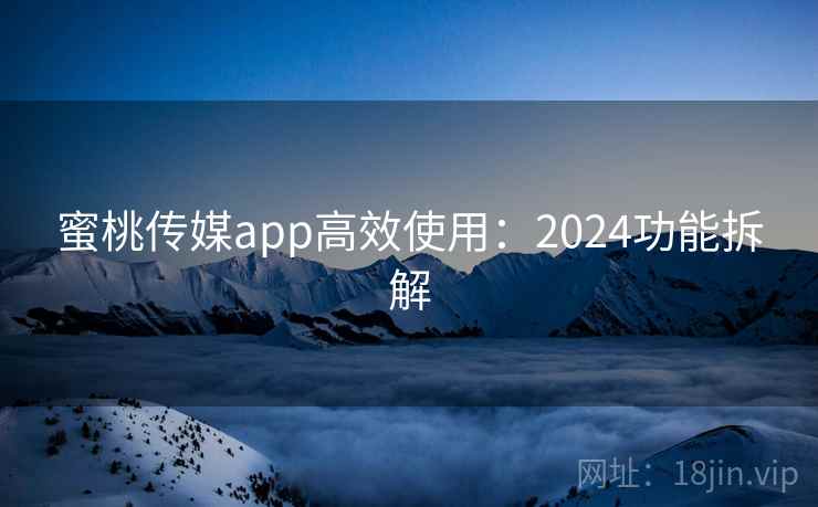 蜜桃传媒app高效使用：2024功能拆解