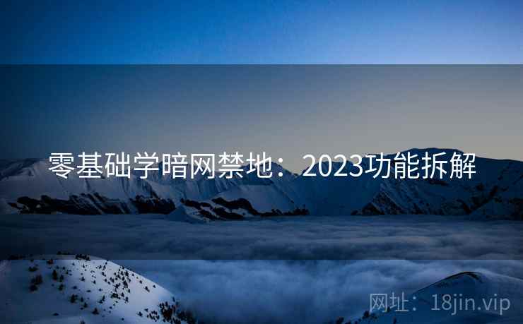 零基础学暗网禁地：2023功能拆解