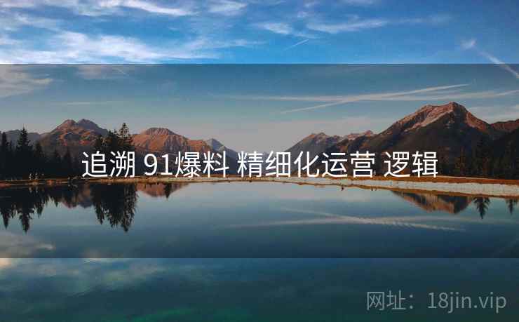 追溯 91爆料 精细化运营 逻辑