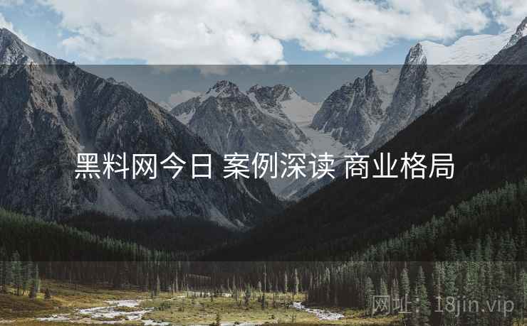 黑料网今日 案例深读 商业格局