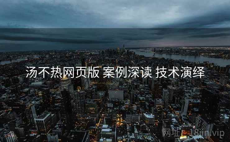 汤不热网页版 案例深读 技术演绎